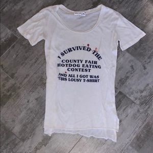 White graphic tee shirt